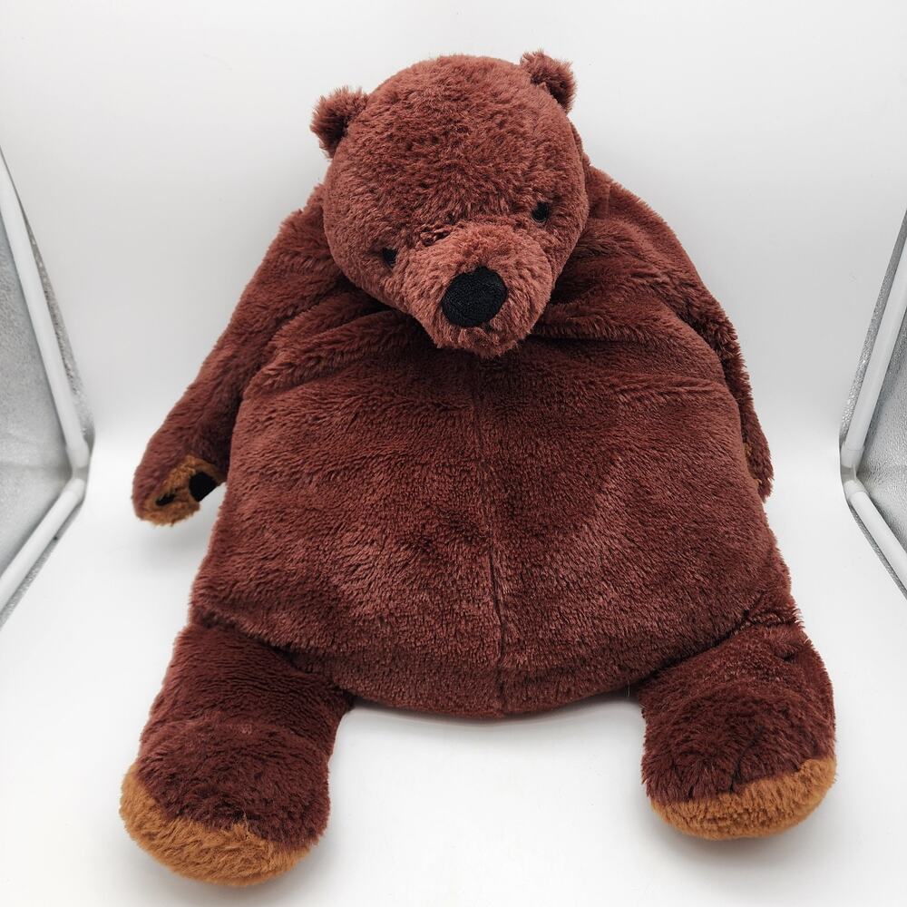 Ikea Djungelskog Large Bear Plush Stuffed Animal Toy 22" Brown Floppy Pillow